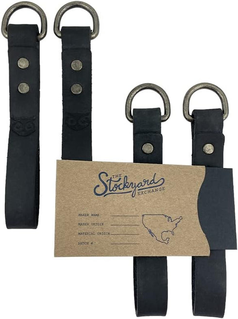 Hide & Drink, Set of 4 Loop Attachments for Suspenders, Tool Belt Accessories, Full Grain Leather, Handmade...