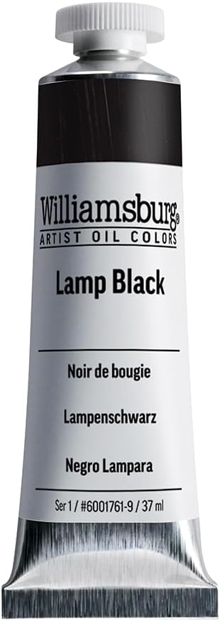 Williamsburg Artist Oil Colors by GOLDEN, Lamp Black, 37 ml tube, Professional Oil Paint, Opaque...