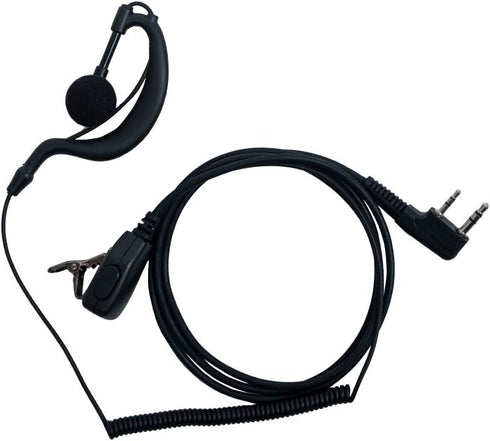 Earpiece with Mic,2 pin G Shape Earpiece Headset with Mic Ptt Compatible with Baofeng UV-5R BF-888S BF-F8HP BF-F9 UV-82 UV-82HP UV-82C Kenwood Wal...