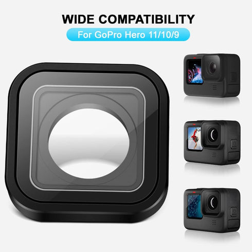 Protective Lens Replacement for GoPro Hero 12/11/10/9 Black Glass Cover Case Action Camera Accessories Kits(Black)......