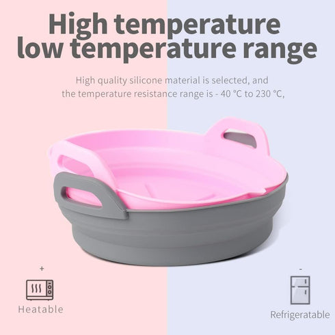 Qiaoer 2 Pack Air Fryer Silicone Liners,8.3 Inch Round Air Fryer Silicone Basket,Heat Resistant Easy Clean Air Fryer Oven Accessories,Foldable Reu...