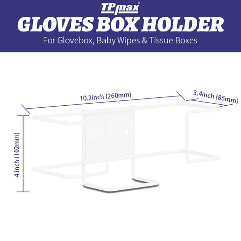 L Size Gloves Box Holder Glovesbox Wire Rack Dispenser for Gloves,Tissues Paper Towels Organizer - Mounting Accessories Included - Medium - Holds ...
