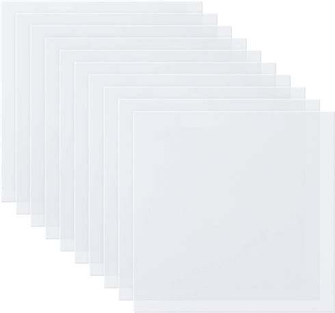 ilauke 10 Pieces 7.5mil Stencil Vinyl Sheets, 12x12inch Blank Mylar Stencil Sheets, Milky Translucent PET Stencil, Clear Mylar Template for Cricut...