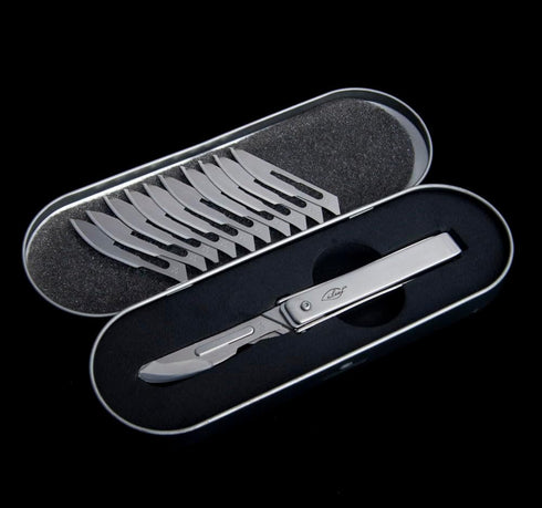 ILEAF Stainless Steel Pocket Folding Utility Knife with 10 Replaceable Blades, Ultra Compact and Lightweight (Stainless Steel)...