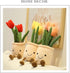 WUZHOU Tulip Plush Toy, 13.7" Flower Pot Stuffed Plushie Pillow Decoration, Soft Fluffy Toy Succulent Plants Friend Throw Pillow, Multicolor (Blue...