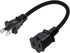 2-Pack Polarized USA Outlet Saver Power Extension Cord Cable 125V 10A 2-Prong 2 Outlets for NEMA 5-15P to NEMA 5-15R (1.6ft/50cm)...