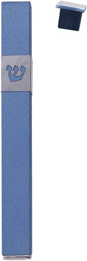 Yair Emanuel Mezuzah Case Holder Solid Color Designed by Artist 12cm (Blue)...
