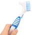 Healeved 2 Sets Denture with Toothbrush Cases, Denture Cleaning Personal Denture Toothbrush Small Double-Side Assorted Color...