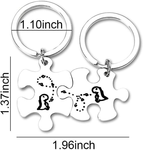 Dinosaur Keychains for Couples Gifts for Boyfriend Husband Anniversary Birthday Gift from Wife Girlfriend Valentines Day Christmas Gift for Dinosa...