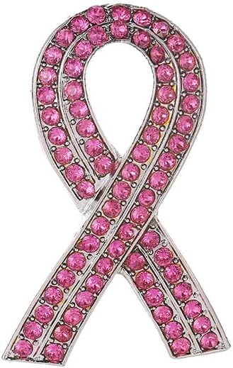 Pink Ribbon Breast Cancer Awareness Brooches Pin,Love Faith Strength Hope Butterfly Design,Rhinestone Pink Ribbon Hope Lapel Pin Brooch...