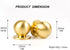 RZDEAL 4pcs 7/8" x15/16(22mmx24mm) Diameter Round Solid Brass Pulls Antique Cabinet Drawer Small Handles Modern Minimalist Handles Knobs (Gold)...