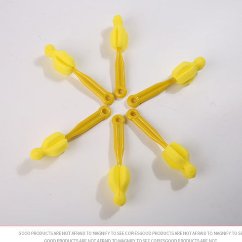 Long Handle Bottle Nipple Cleaner Sponge Brush, BPA-Free Bottle Scrubber - Yellow|6 Pack...