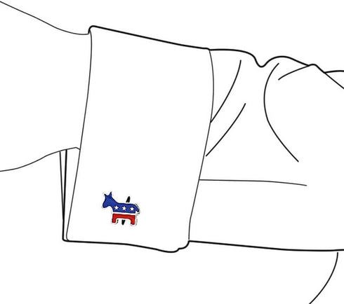 Patriotic American USA Red White Blue Animal Donkey Elephant Shirt Cufflinks For Men Symbol of Democrat Republican Party Political Enamel Three To...