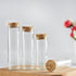 10 PCS Transparent Glass Test Tubes with Cork Stoppers Round Straight Bottles Containers for Powder Candy Storage Scented Tea Scientific Experimen...