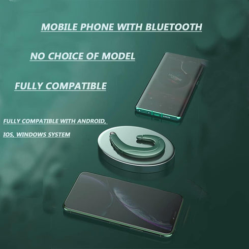 Wireless Bluetooth Headphone, Painless Wearing Headset with Mic for Cell Phone, Non Ear Plug Non Bone Conduction Ear Hook Earbuds, Lightweight, Wa...