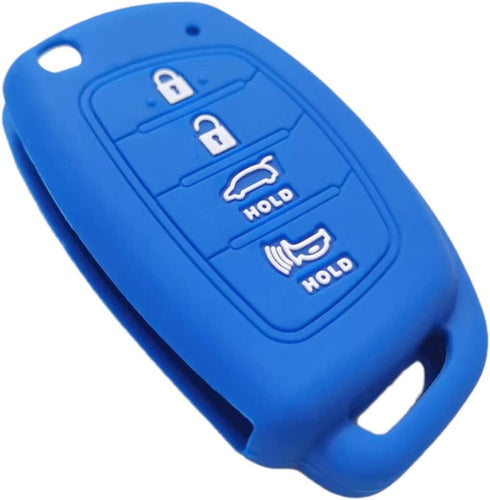 Silicone Rubber Key Fob Cover Compatible with 2019-2013 Hyundai Santa Fe Sport Sonata Tucson Santa Fe OSLOKA-875T (Suitable for Buttons with Eject...