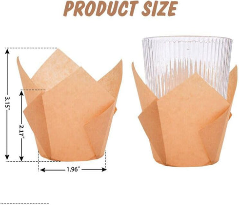 200Pcs Tulip Cupcake Liners Muffin Baking Liners Holders Premium Baking Cups Cupcake Wrappers Christmas Cupcake Lliners for Weddings, Birthdays, A...