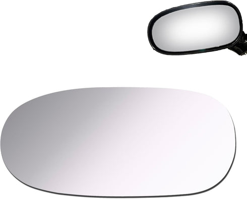 Mirror Glass fit for 1997 1998 1999 2000 2001 2002 2003 2004 Chevy Corvette Driver Left Side Mirror Glass LH No Backing Plate Flat Including Adhes...