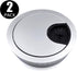 Jetland Desk Grommet for Wire Organizer - Matte Silver, Fits 2" Hole, GMS53, 2-Pack...