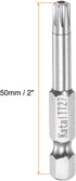 2pcs TT27 Star 7 Point Screwdriver Bit 1/4" Hex Shank 2" Length Magnetic Security Torx Screw Driver Power Tool...