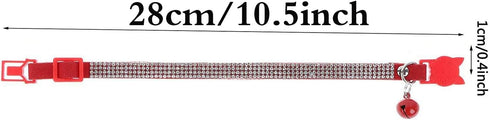 Rhinestones Dog Cat Collars with Bell Bling Pet Puppy Collars with Soft Velvet Crystal Collars Girl Jeweled Necklace (Red)...