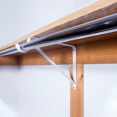 Design House, 182725 Steel Shelf Rod Bracket for Closet Storage Shelf with Hook, Pack of 3, White...