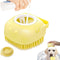 Dropshipping Soft Safe Silicone Pet Bathroom Massage Cleaning Grooming Tools Dog Cat Bath Brush with Shampoo Box (Yellow), Small...