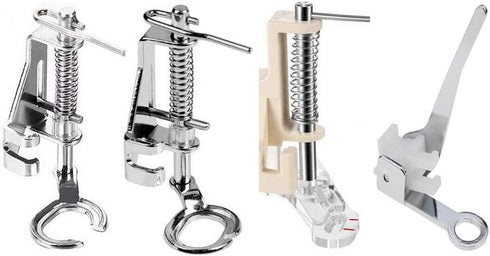 4pcs Large Metal Darning/Free Motion Presser Foot for Household Low Shank Brother Singer and More Sewing Machines Include Close Toe, Open Toe, Qui...
