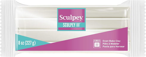 Sculpey III Polymer Oven-Bake Clay, Pearl, Non Toxic, 8 oz. bar, great for modeling, sculpting, holiday, DIY, mixed media and school projects. Per...