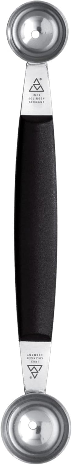 triangle Double Melon Baller - Two-Sided 0.9/1 in (22/25 mm) Stainless Steel Scoops for Fruits, Vegetables, Butter & More - Comfortable Handle - D...