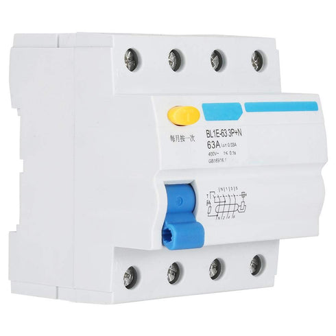 YWBL-WH BL1E-63 Current Circuit Breaker 3P+N 63A RCCB 230V 30mA Leakage Overload Short Circuit, Breaker...