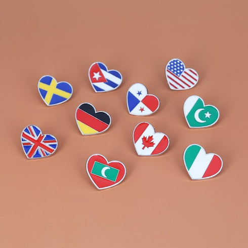 Heart-shaped Panama National Flag Enamel Pin and the Panamanian Badge Brooch For Backpack and Coat...