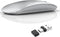 Uiosmuph G11 Wireless Mouse, USB C Rechargeable Computer Mouse, Slim Silent Mice 2.4GHz Optical with USB Nano Receiver and Type C Receiver for Lap...
