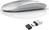 Uiosmuph G11 Wireless Mouse, USB C Rechargeable Computer Mouse, Slim Silent Mice 2.4GHz Optical with USB Nano Receiver and Type C Receiver for Lap...