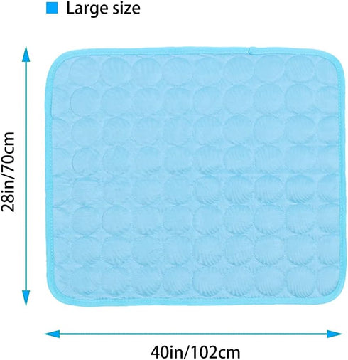 Dog Cooling Mat Washable Ice Silk Cooling Mat for Dogs Waterproof Bottom Summer Sleeping Pad Self Cooling Pad Blanket for Pets (40x28 in, Light Bl...