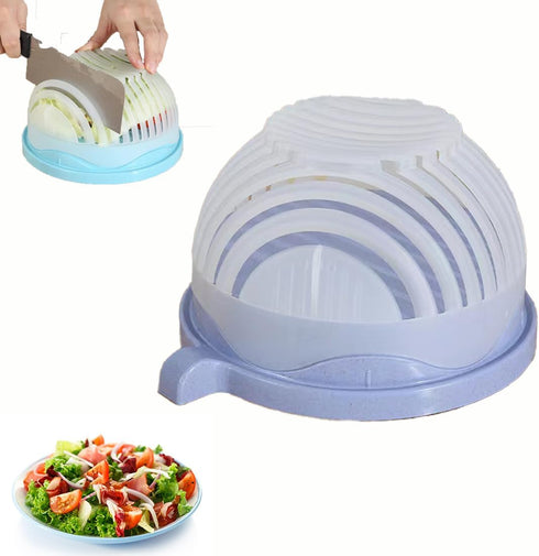 Snap Salad Cutter Bowl,Salad Chopper,Multi-Functional Fast Salad Cutter Bowl,Salad Cutter Bowl with Lid Fast Vegetable Cut Set,Salad Chopper Bowl ...
