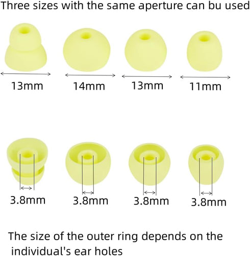 Yellow Replacement Earbud Tips Compatible with Powerbeats Pro Wireless Headphones Ear Buds Rubber Tips 4 Pair?Yellow?...