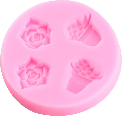 Succulent Fondant Molds Succulent Plant Cake Decorating Silicone Mold For Cake Decoration Cupcake Topper Chocolate Candy Gum Paste Polymer Clay...