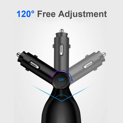 Car Charger Cigarette Lighter Splitter Adapter,120W QC3.0 Dual USB Car Charger with LED Voltmeter 12/24V Sockets Splitter Cigarette Lighter USB Ch...