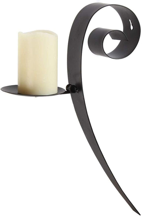 Lily’s Home Pillar Candle Wall Sconces, Hanging Iron Metal Decor Art Set of 2...