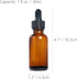 Magic Season Boston Round Glass Bottles (Amber/ 1 fl oz. with Droppers/ 2 Pcs)...