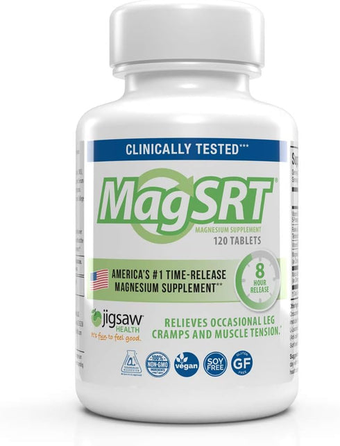 Jigsaw Health MAG SRT | Magnesium Supplement with Vitamin B6, Folate & B12 | 120 Tablets...