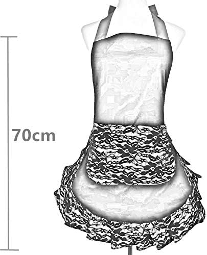 Hyzrz Cute Lace Flirty Apron with Pocket, Fun Retro Sexy Cooking Pinup Aprons for Women Girls (Red)...