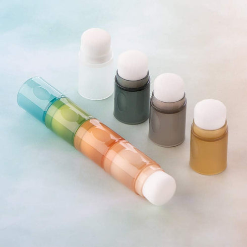 YOSENG 8 Rainbow Soft Bristle Blender Brushes Storage Container Card Making Mini Blending Tools?Dark 2 Pack?...