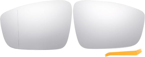 X AUTOHAUX Pair Car Rearview Left Right Side Mirror Glass Replacement W/Backing Plate Heated White Glass for Volkswagen Beetle 2012-2019 for Volks...