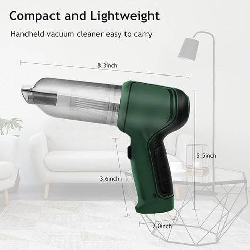 Handheld Vacuum Cordless car Vacuum Cleaner High Power Handheld Portable Car Vacuum 5000PA Suction Handheld Vacuum Cordless Mini Vacuum for car, H...