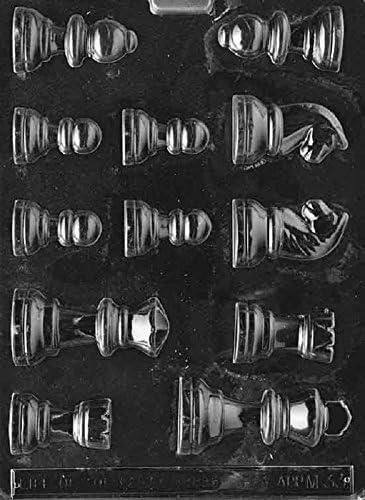 Grandmama's Goodies M033 Chess Pieces Chocolate Candy Soap Mold with Exclusive Molding Instructions...