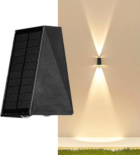Solar Lights Decorative Up Down Outdoor Wall Sconce Light Flood Lights Dusk to Dawn Outdoor Lighting Fixture Bright Deck Lights Outdoor Waterproof...