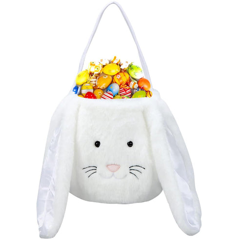 XinblueCo Plush Easter Bunny Basket Easter Buckets with Long Plush Ear Personalized Egg Hunting Easter Bags,BunnyEaster Tote Bags for Easter Decor...