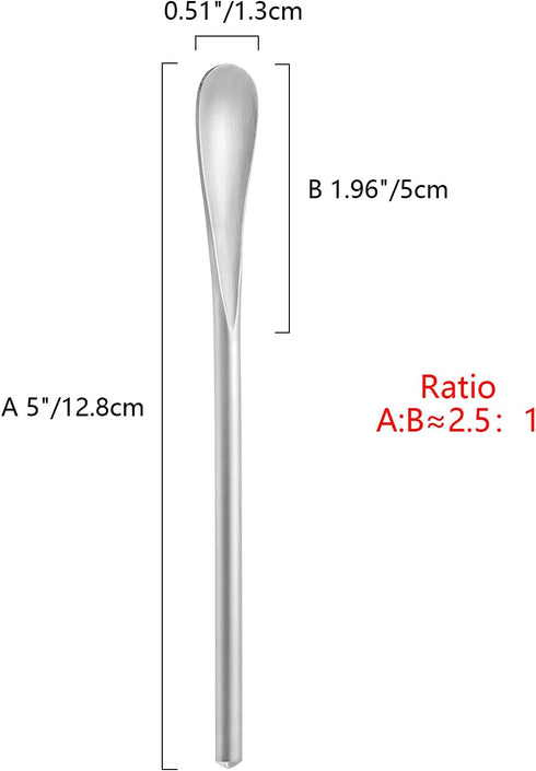 16 Pieces 5In/12.8cm Stainless Stee Coffee Stirrer Spoon Reusable & Cocktail Stirrer & Tiny Spoon & Iced Tea Spoon & Bar Spoon.Dishwasher safe...